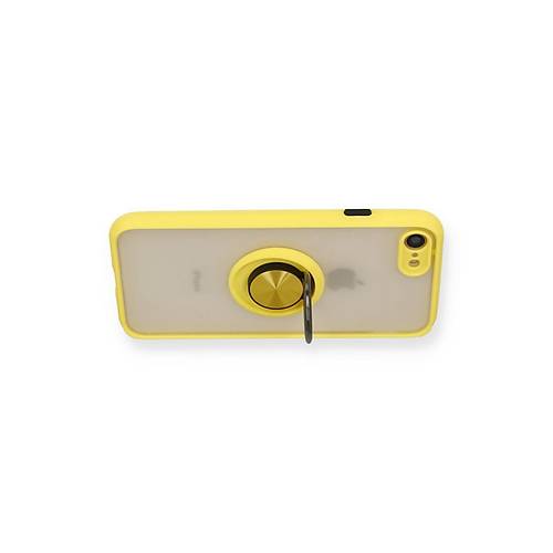 iPhone 7 K�l�f Montreal Y�z�kl� Silikon Kapak - Sar�