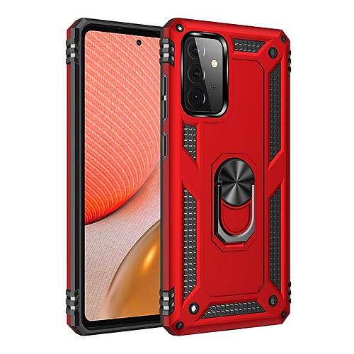 Galaxy A72 K�l�f Sofya Y�z�kl� Silikon Kapak - K�rm�z�
