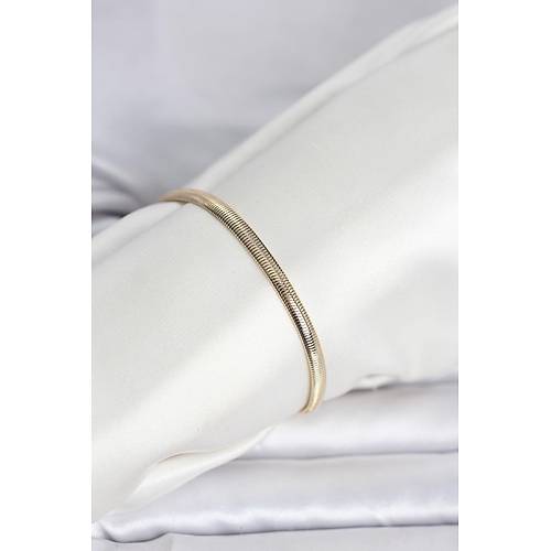 CM 14K Gold Renk Yass� Y�lan Zincir Model Kad�n Bileklik