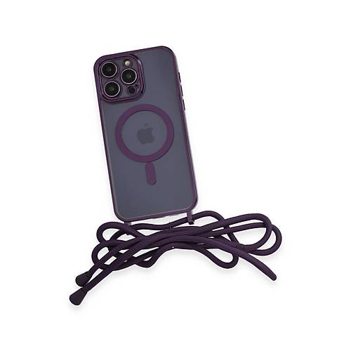 iPhone 12 Pro Max K�l�f Divo Lazer Ask�l� Magsafe Kapak - Derin Mor