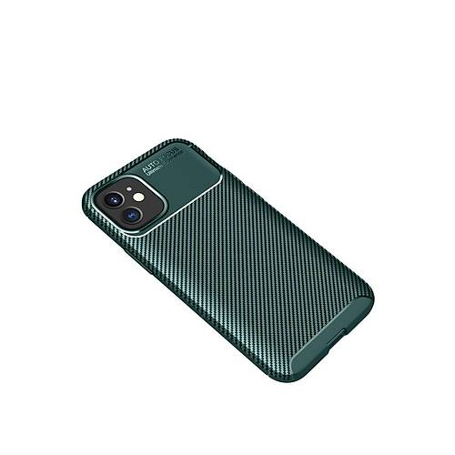 iPhone 12 Mini K�l�f Auto Focus Karbon Kapak - Ye�il