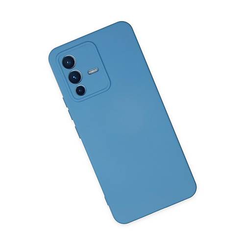 V23 5G K�l�f Nano i�i Kadife Silikon - Mavi