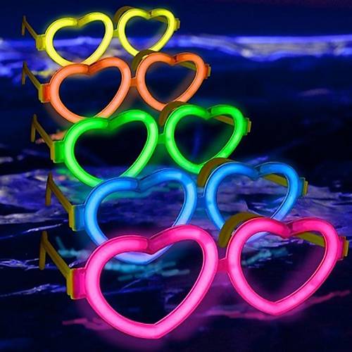 Glow Kalpli Fosforlu G�zl�k 6�l� Renkli Set � Neon Parti