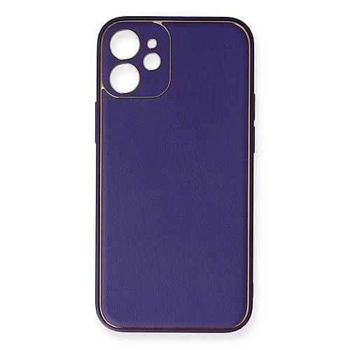 iPhone 12 Mini K�l�f Coco Deri Silikon Kapak - Mor