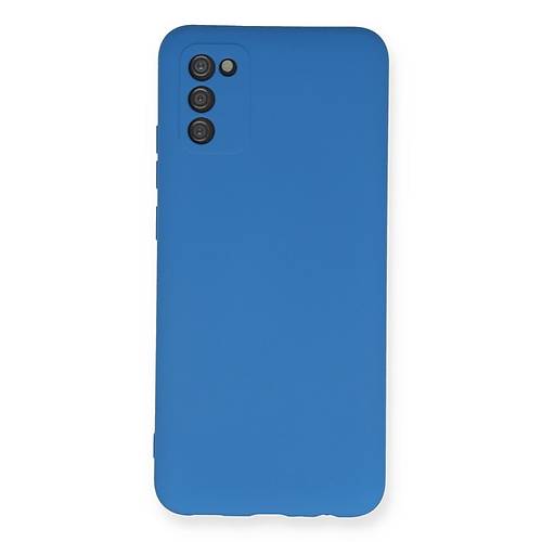 Galaxy A02S K�l�f Nano i�i Kadife Silikon - Mavi
