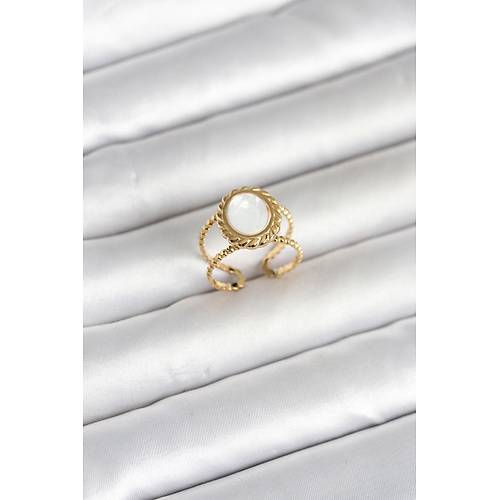 316L �elik Gold Renk Sedefli Vintage Kad�n Y�z�k