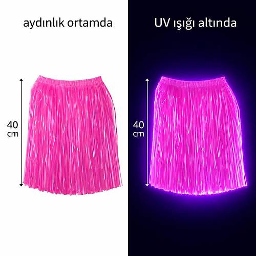 Neon Pembe Hawaii Parti Ete�i 40 cm