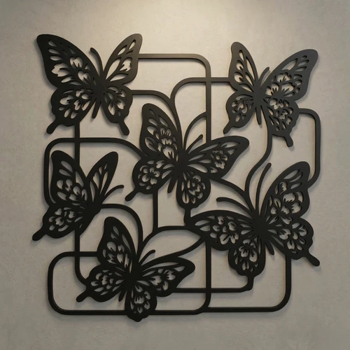 Modern Kelebek Duvar Tablosu MDF Lazer Kesim �oklu Kelebek Fig�rl� Duvar S�s� Dekor