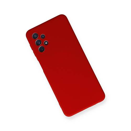 Galaxy A52 K�l�f Nano i�i Kadife Silikon - K�rm�z�