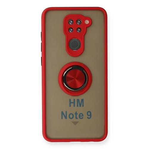 Redmi Note 9 K�l�f Montreal Y�z�kl� Silikon Kapak - K�rm�z�