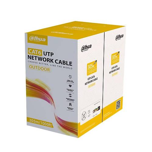 DAHUA DH-PFM920-6UN U/UTP 305 METRE 24AWG %100 BAKIR PE OUTDOOR S�YAH RENK CAT6 KABLO