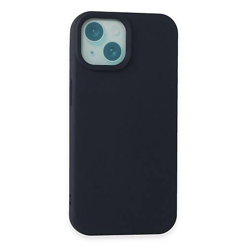 iPhone 15 Plus K�l�f Nano i�i Kadife Silikon - Lacivert