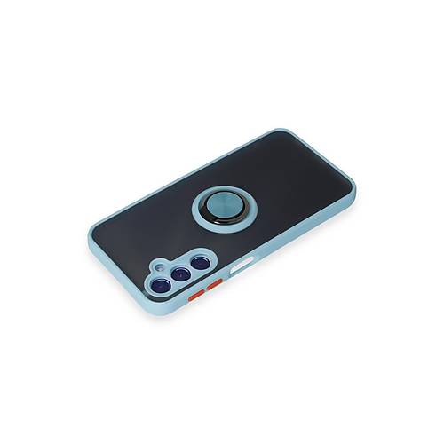 Galaxy M34 5G K�l�f Montreal Y�z�kl� Silikon Kapak - Buz Mavi