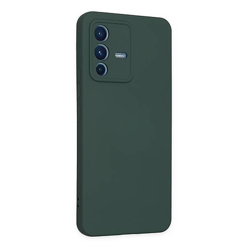 V23 5G K�l�f Nano i�i Kadife Silikon - Koyu Ye�il