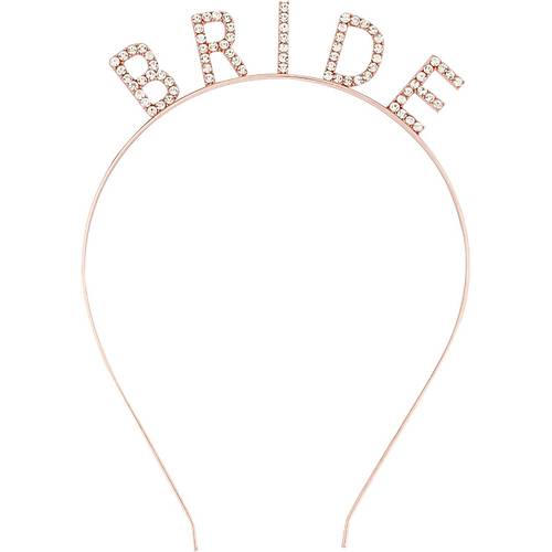 Rose Gold Renk Bekarl��a Veda Kristal Ta� Bride Tac� �thal 16x10 cm