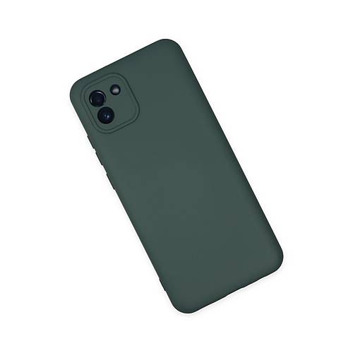 Galaxy A03 K�l�f Nano i�i Kadife Silikon - Koyu Ye�il