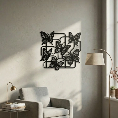 Modern Kelebek Duvar Tablosu MDF Lazer Kesim �oklu Kelebek Fig�rl� Duvar S�s� Dekor