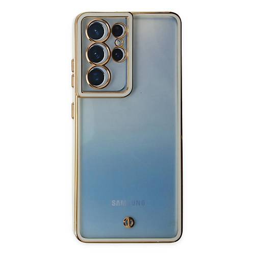 Galaxy S21 Ultra K�l�f Liva Lens Silikon - Beyaz
