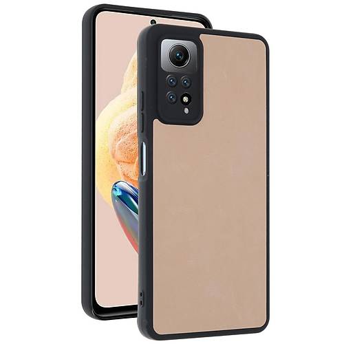 Redmi Note 12 Pro 4G K�l�f Aras Deri Kapak - Pudra