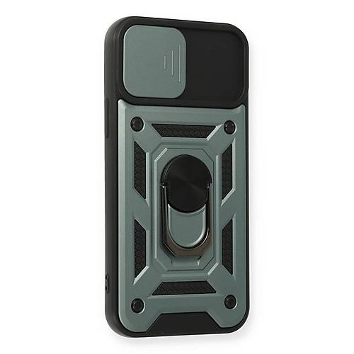 iPhone 12 Pro K�l�f Pars Lens Y�z�kl� Silikon - Ye�il