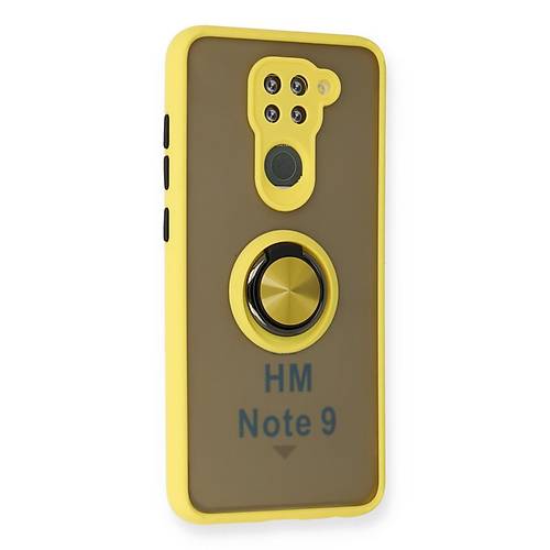 Redmi Note 9 K�l�f Montreal Y�z�kl� Silikon Kapak - Sar�