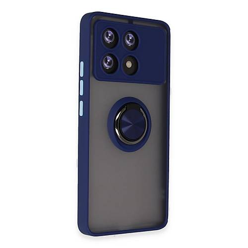 Poco X6 Pro K�l�f Montreal Y�z�kl� Silikon Kapak - Lacivert