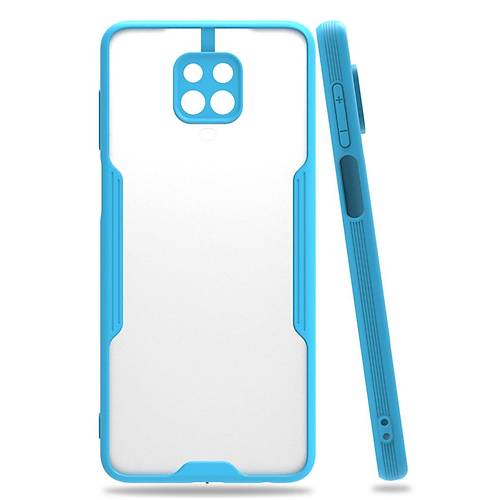 Redmi Note 9S K�l�f Platin Silikon - Mavi