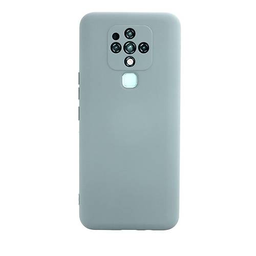 Camon 16 K�l�f Nano i�i Kadife Silikon - Buz Mavisi