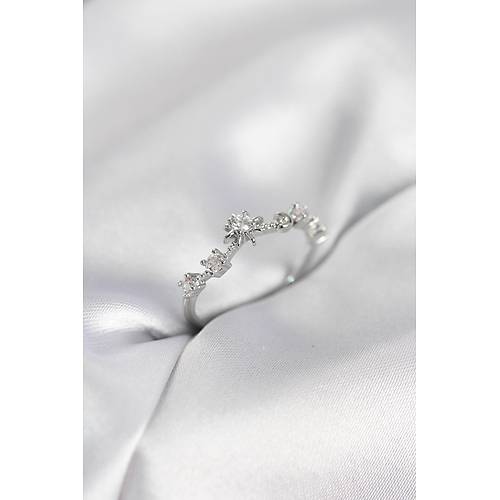 G�m�� Renk Gece Temal� Zirkon Ta�l� Kad�n Y�z�k