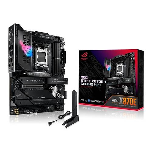 ASUS ROG STRIX X870E-E GAMING WIFI DDR5 8000MHZ 1XHDMI 1XDP 4XM.2 AM5 ATX (AMD AM5 9000/8000/7000 SER�LER� �LE UYUMLU)