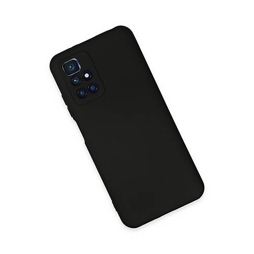 Redmi 10 2022 K�l�f Nano i�i Kadife Silikon - Siyah