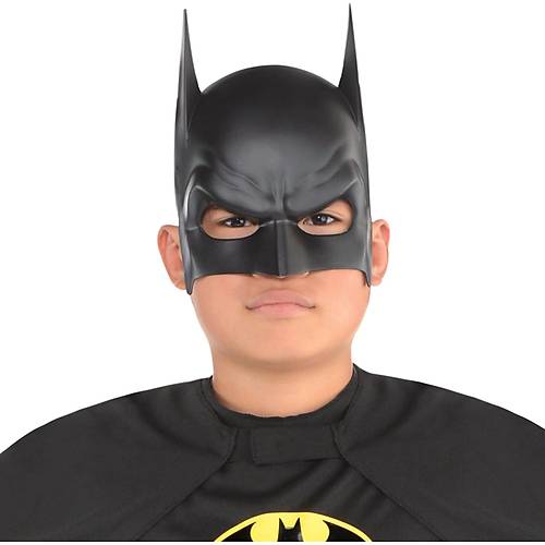 Siyah Renk �ocuk Boy Arkadan Lastikli Batman Maskesi A Kalite 20x14 cm