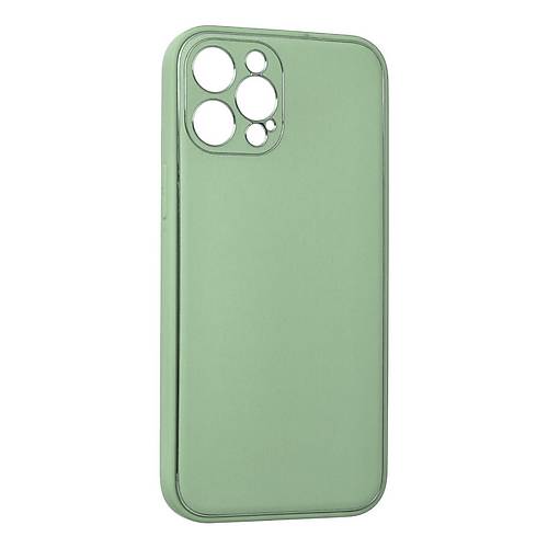 iPhone 12 Pro K�l�f Coco Deri Silikon Kapak - A��k Ye�il