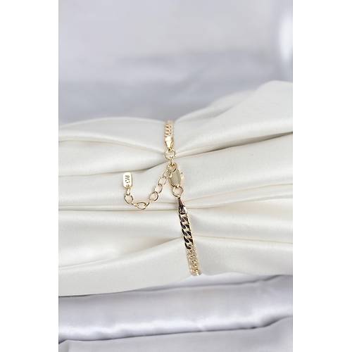 CM 14K Gold Renk Zincirli Model Kad�n Bileklik
