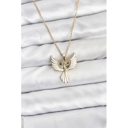 316L �elik Zincir Gold Renk Anka Ku�u Model Kad�n Kolye