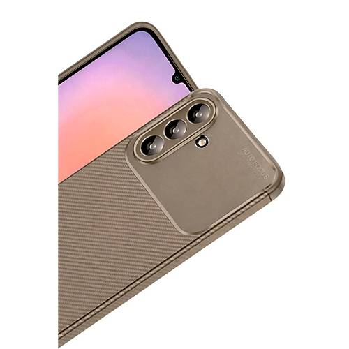Galaxy A56 K�l�f Auto Focus Karbon Kapak - Kahverengi