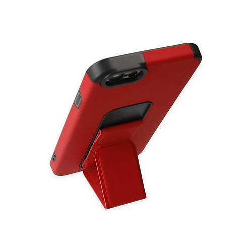 iPhone 6 K�l�f Mega Standl� Silikon - K�rm�z�