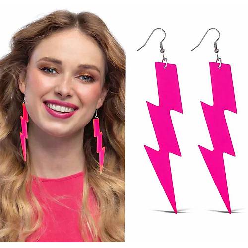 80�ler 90'lar Retro Neon Pembe �im�ek K�pe 10 cm