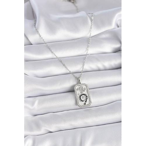 316L �elik G�m�� Renk Zincir Akrep Burcu Zirkon Ta�l� Kad�n Kolye