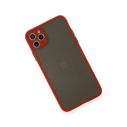 iPhone 11 Pro Max K�l�f Montreal Silikon Kapak - K�rm�z�