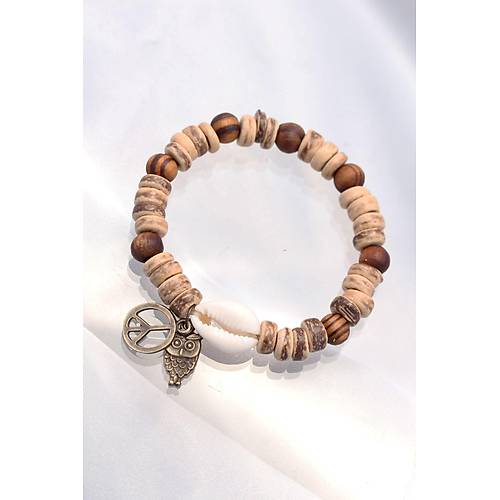 Bayku� Aksesuarl� Coconut ve Bambu Erkek Bileklik