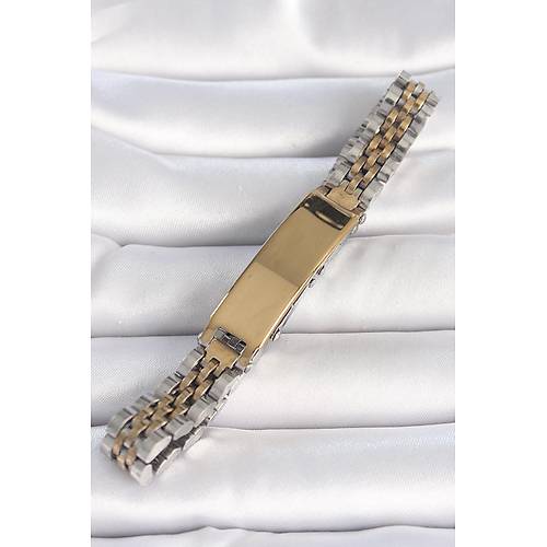 316L �elik Gold G�m�� Renk Kal�n Zincir K�nye Model Erkek Bileklik