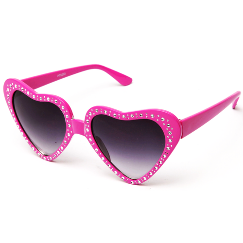 Kalp �ekilli Ta�l� Parti G�zl��� Pembe Renk 6x16 cm