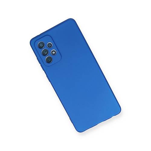Galaxy A72 K�l�f First Silikon - Mavi