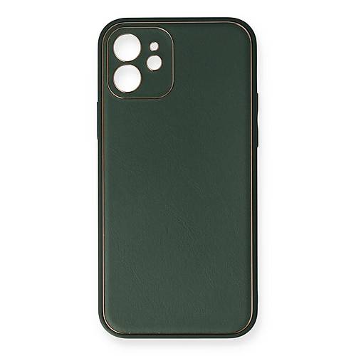 iPhone 12 Mini K�l�f Coco Deri Silikon Kapak - Ye�il