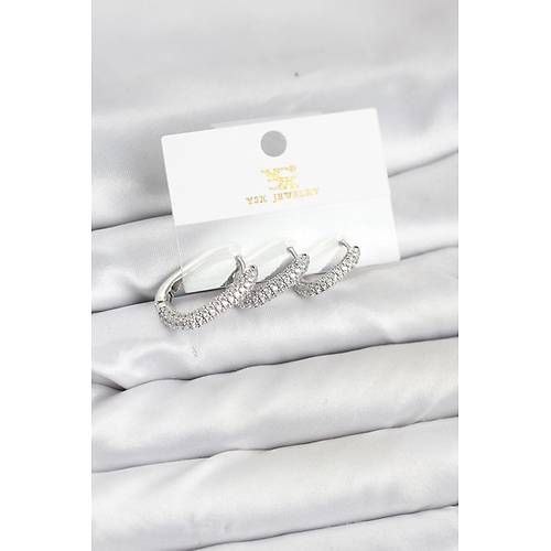 Pirin� G�m�� Renk Zirkon Ta�l� Halka Model YSX Trio K�pe Seti