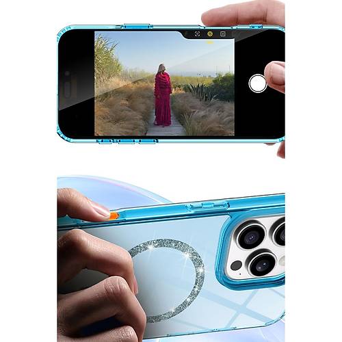 iPhone 11 Live Diamond Magsafe Kapak - Mavi