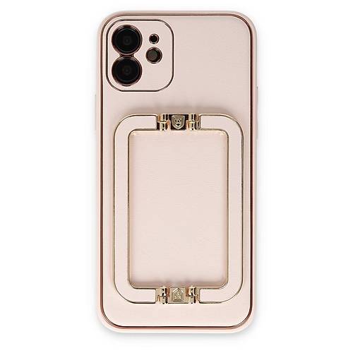 iPhone 12 K�l�f Coco Elit Kapak - Pudra
