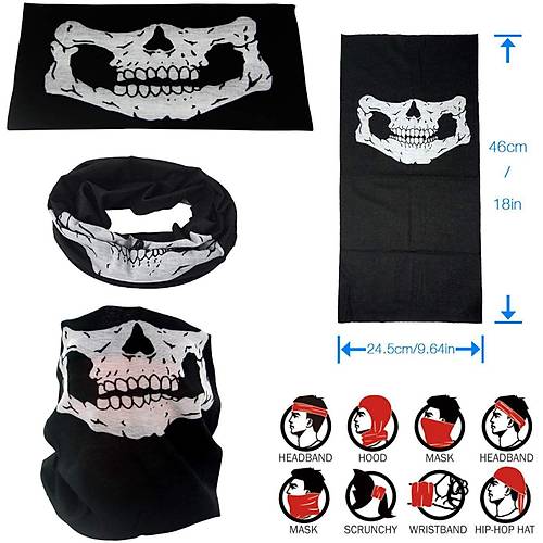 Motorcu Boyunluk Baf Buff Bandana 25x48 cm Model 7