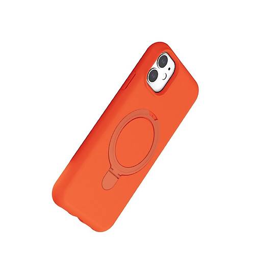 iPhone 11 Regal Magsafe Standl� Kapak - Turuncu